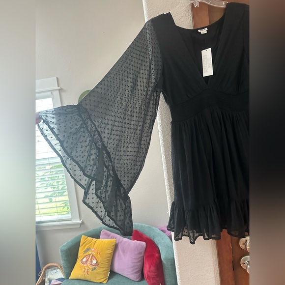 Urban Outfitters Kimchi Blue Abby Ruffle Bell Sleeve Mini Dress - Picture 8 of 8